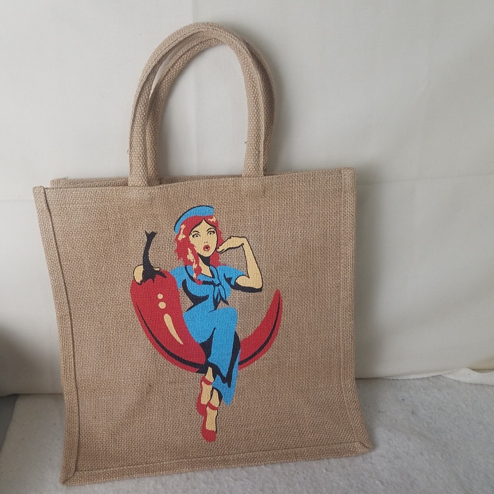 Chilli Lovers Unite Jute‎ Tote Araluen Fremantle Chilli Festival Reusable NWOT